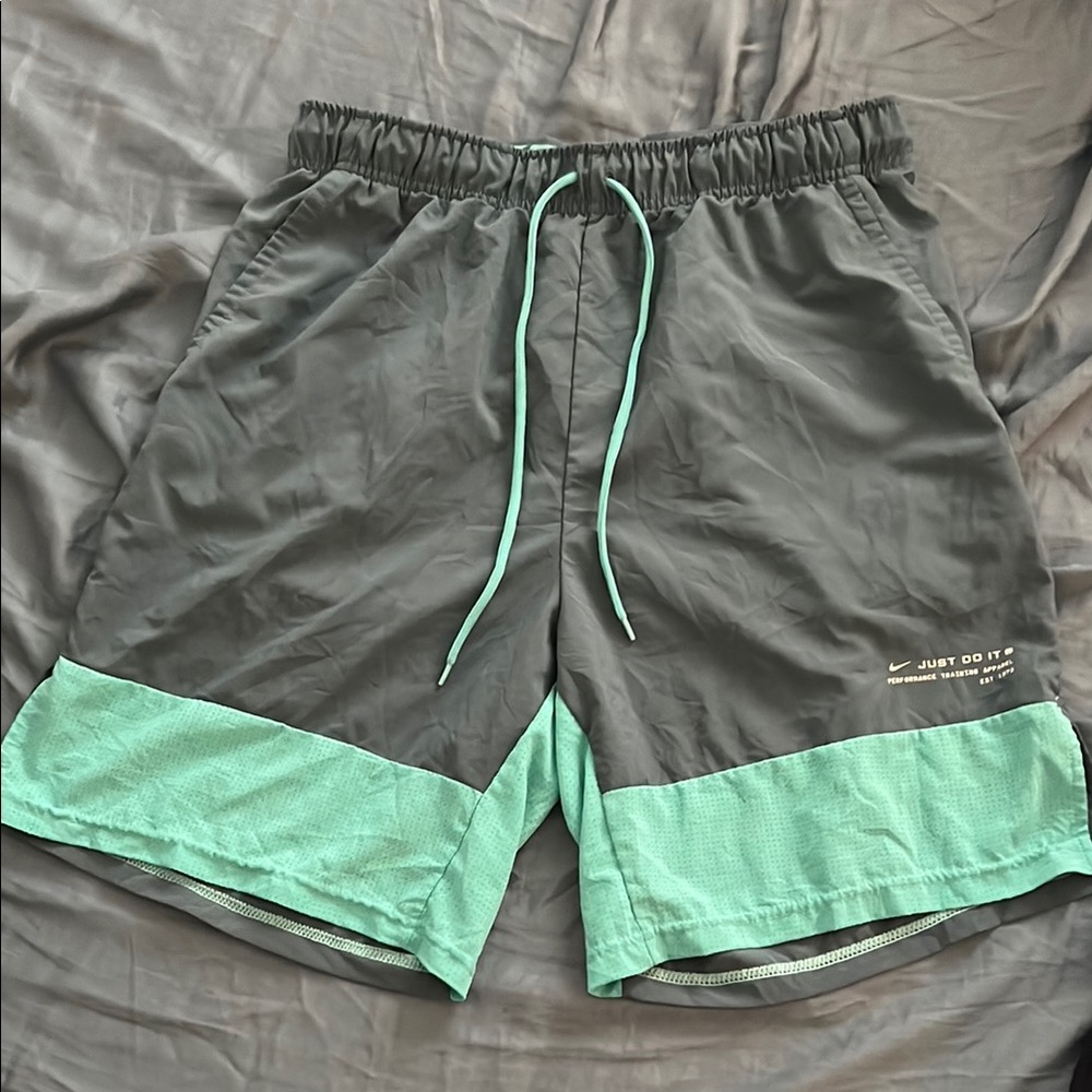 Nike Charcoal and Mint Athletic Shorts